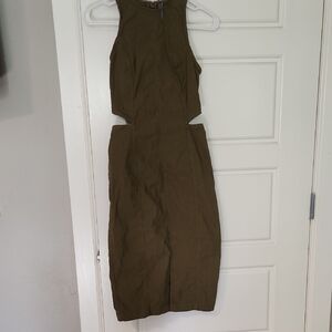 Anthropologie Olive Cutout Midi Dress